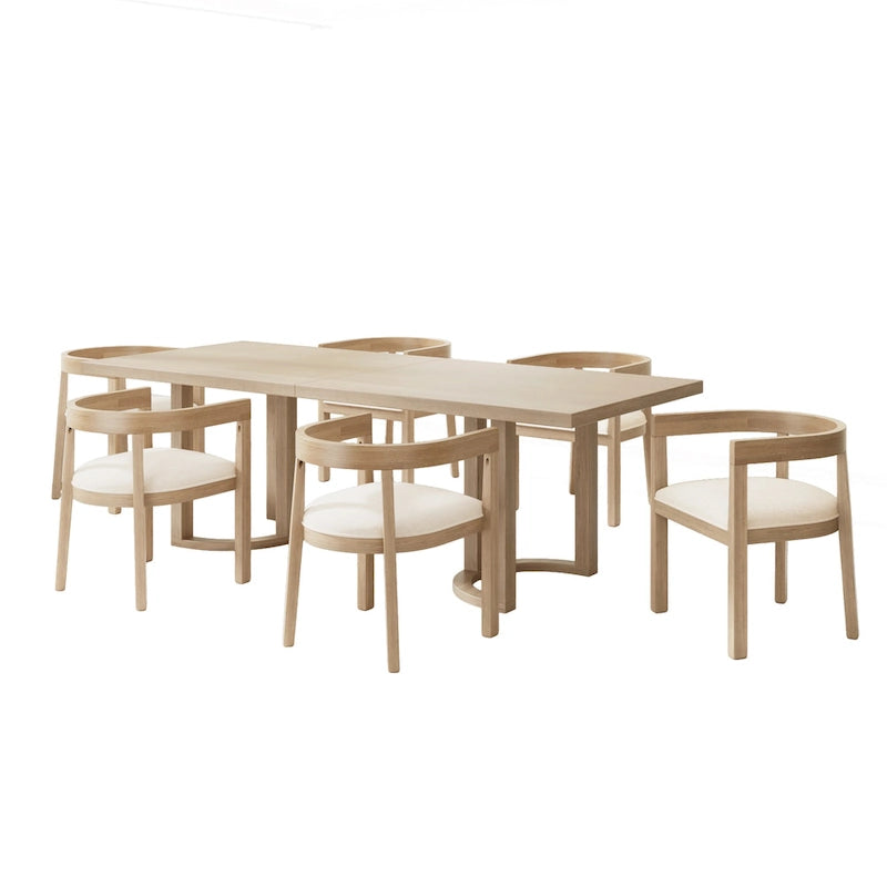 Christopher Knight Home - Ensemble de salle à manger Livia avec table de 95 pouces et chaises rembourrées