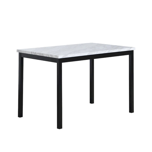 Ensemble table et 4 chaises de salle à manger, ensemble de meubles de salle à manger de cuisine avec table rectangulaire en faux marbre et 4 chaises