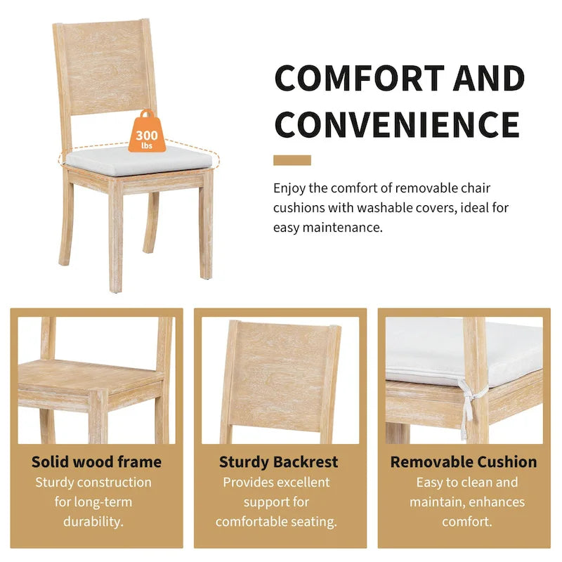 Ensemble de salle à manger 6 pièces avec étagère de rangement et pieds incurvés, ensemble de salle à manger avec banc et 4 chaises de salle à manger