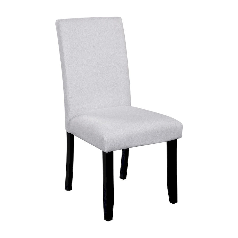 Ensemble de 5 meubles de salle à manger en bois, table ronde pour 4 personnes avec plateau effet marbre et 4 chaises rembourrées
