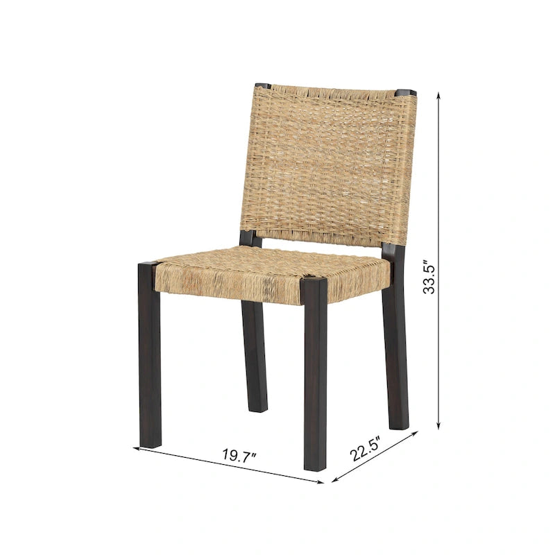 Ensemble de salle à manger en bois de ferme de 4 pièces, table de cuisine extensible avec 2 chaises à dossier incurvé et banc en rotin pour 4 à 8 personnes