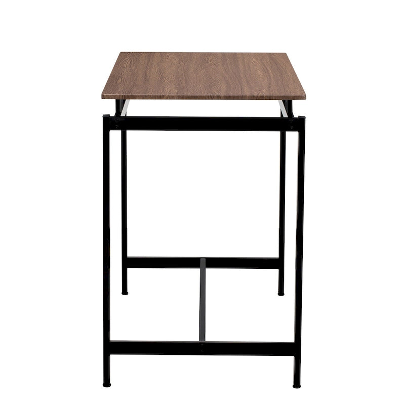 Ensemble table de bar industrielle 5 pièces avec table rectangulaire et 4 chaises