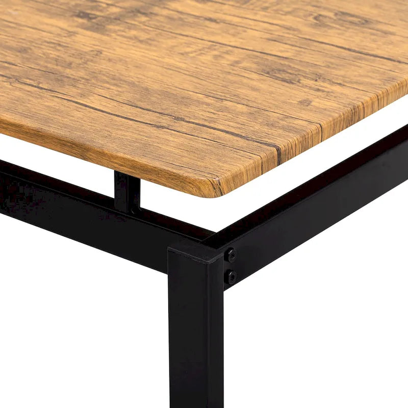 Ensemble table de bar industrielle 5 pièces avec table rectangulaire et 4 chaises