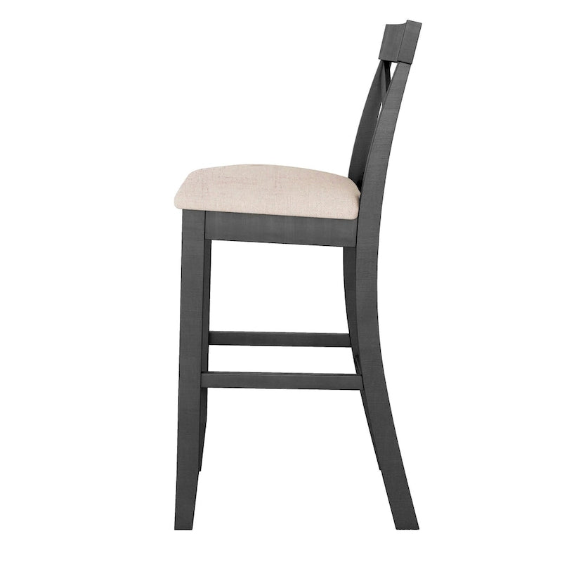 Ensemble de salle à manger 3 pièces style ferme avec table rectangulaire et 2 chaises