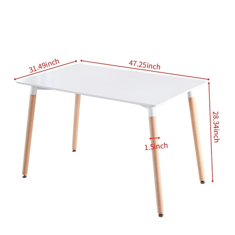 Ensemble de salle à manger moderne 5 pièces avec table rectangulaire et 4 chaises transparentes