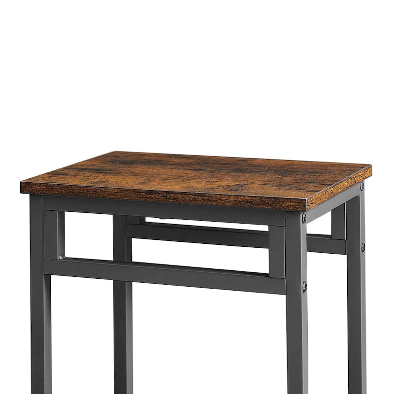 Ensemble de salle à manger rustique 5 pièces avec table rectangulaire et 4 chaises de bar hautes