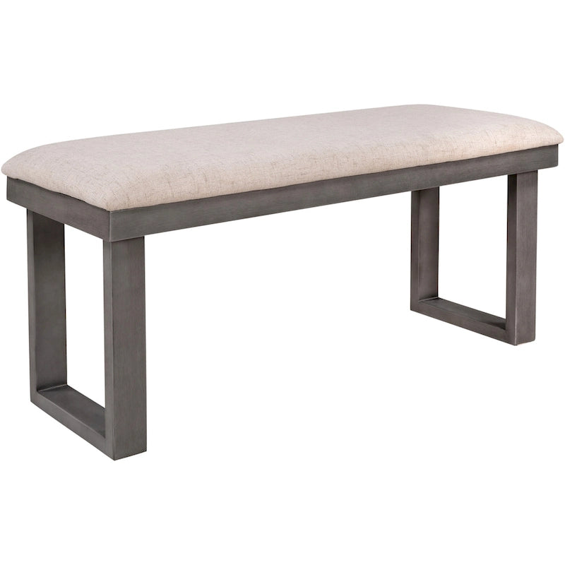 Ensemble de salle à manger rustique gris 6 pièces avec table rectangulaire et 4 chaises