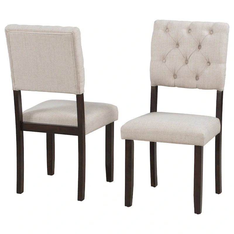 Ensemble de salle à manger en bois 6 pièces Espresso Retro avec table rectangulaire et 4 chaises