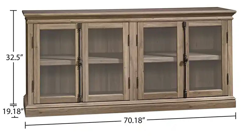 Barrister Lane 70 Rustic TV Stand with Storage and Cable Management for TVs up to 80- Oak