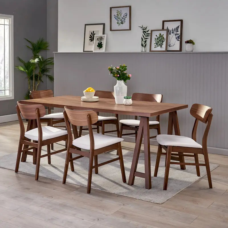 Lucious Mid-Century Modern 7 Piece Dining Set by Christopher Knight Home
