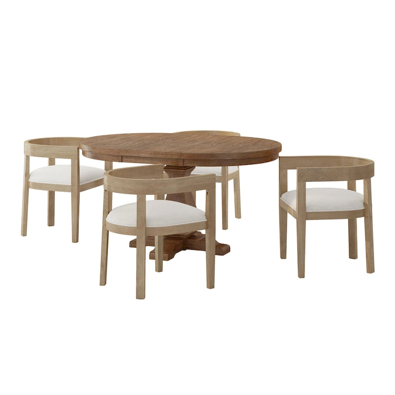 Ensemble de salle à manger 5 pièces en tissu et bois Hudson par Christopher Knight Home