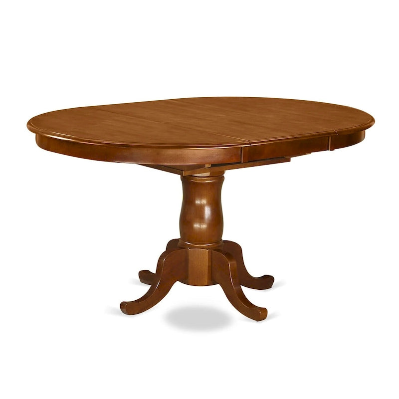 East West Furniture Ensemble de table de cuisine 7 pièces composé d'une table à manger ovale et de chaises solides, marron selle (options de type d'assise)