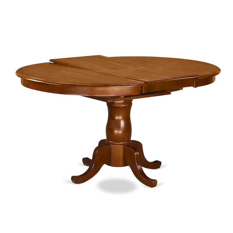 East West Furniture Ensemble de table de cuisine 7 pièces composé d'une table à manger ovale et de chaises solides, marron selle (options de type d'assise)