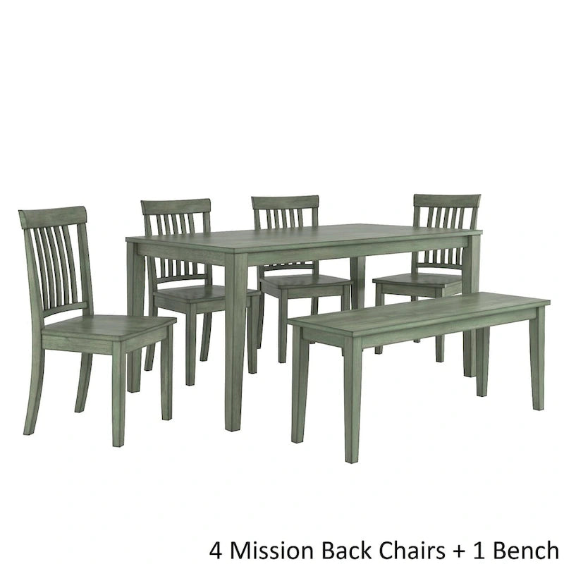 Ensemble de salle à manger rectangulaire Wilmington II 152 cm vert sauge antique par iNSPIRE Q Classic
