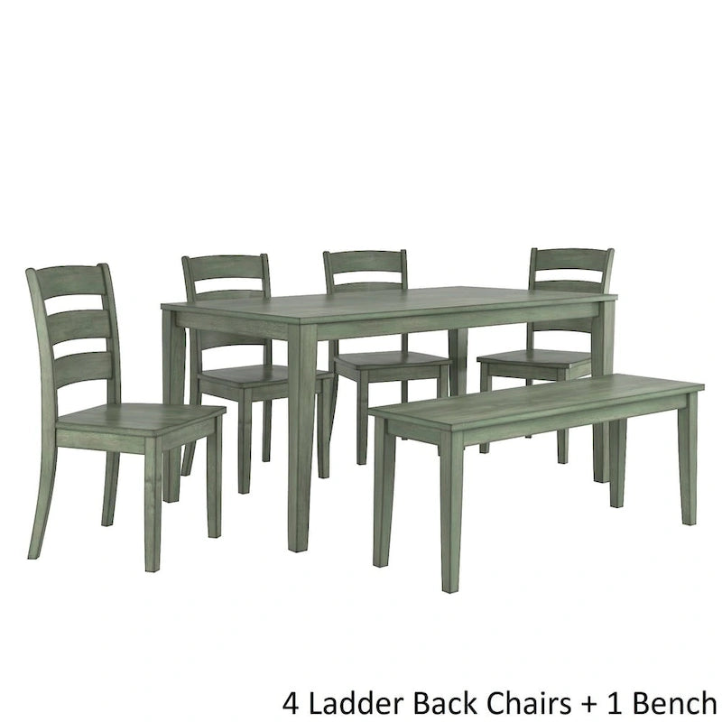 Ensemble de salle à manger rectangulaire Wilmington II 152 cm vert sauge antique par iNSPIRE Q Classic