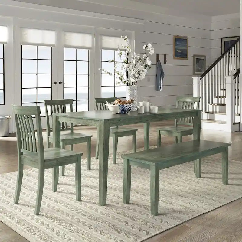 Ensemble de salle à manger rectangulaire Wilmington II 152 cm vert sauge antique par iNSPIRE Q Classic