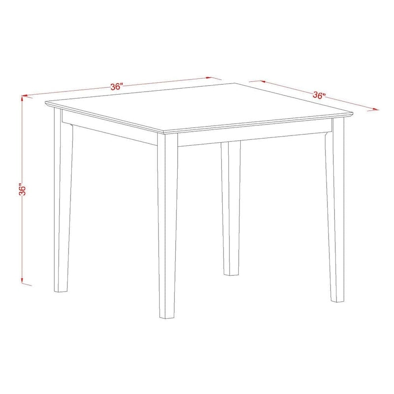 East West Furniture Ensemble de pub 3 pièces hauteur comptoir - une table à manger carrée et 2 chaises de cuisine, Acajou (Options de type d'assise)