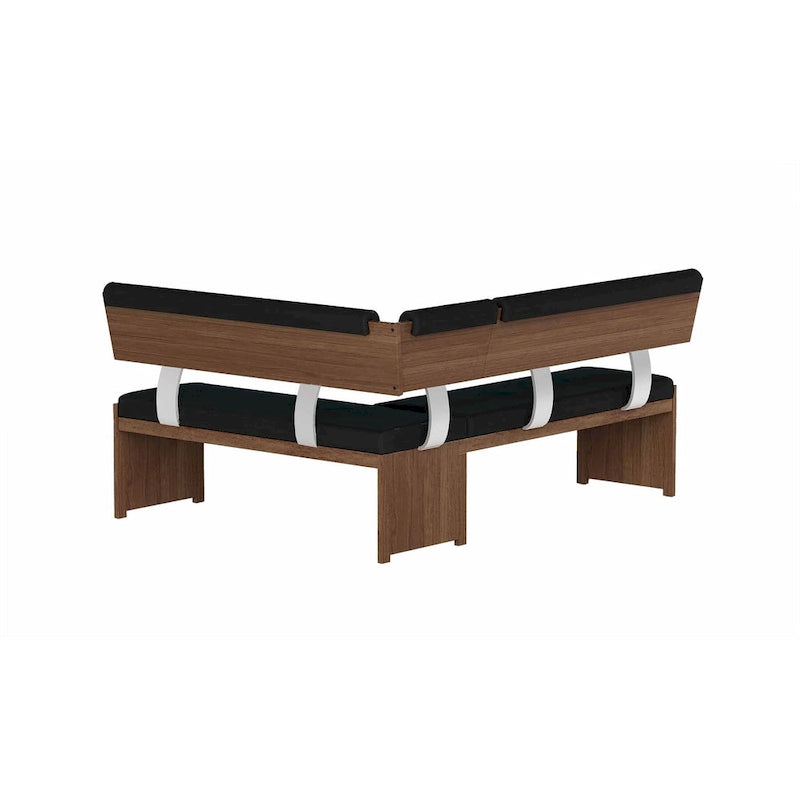 Ensemble de salle à manger moderne Emily Somette en bois avec table, coin repas et banc