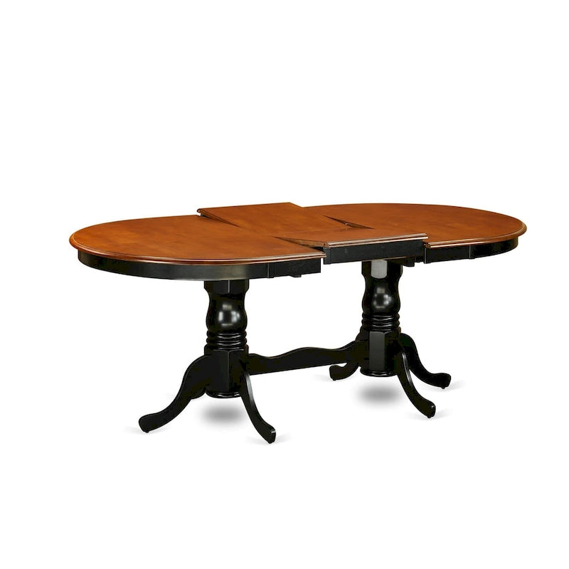 Ensemble de salle à manger East West Furniture – Table de salle à manger ovale et chaises en bois, noir et cerisier (options de pièces)