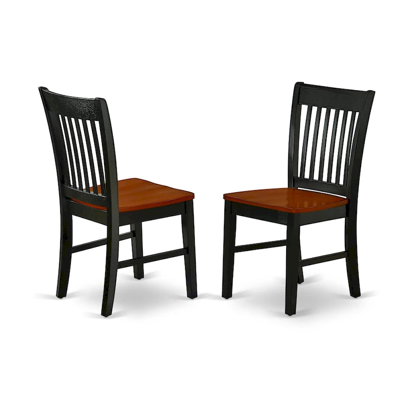 Ensemble de salle à manger East West Furniture – Table de salle à manger ovale et chaises en bois, noir et cerisier (options de pièces)