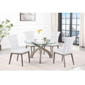 Somette Pogo Criss Cross Dining Set with White Chairs
