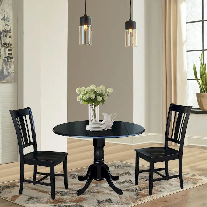 42 Dual Drop Leaf Table With 2 San Remo Chairs