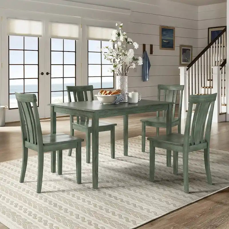 Ensemble de salle à manger rectangulaire 5 pièces Wilmington II 122 cm vert sauge antique par iNSPIRE Q Classic