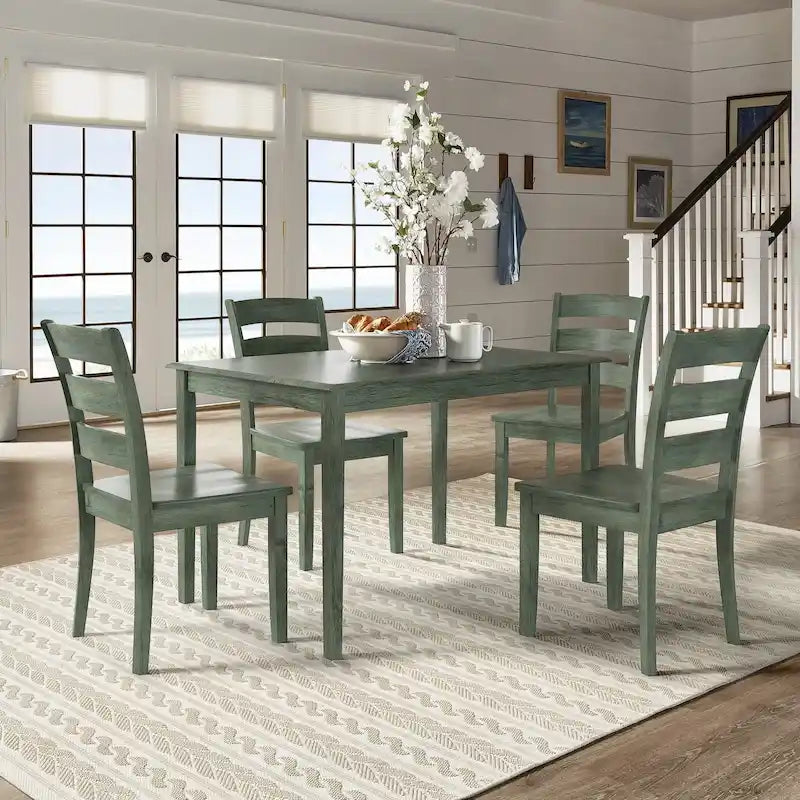 Ensemble de salle à manger rectangulaire 5 pièces Wilmington II 122 cm vert sauge antique par iNSPIRE Q Classic