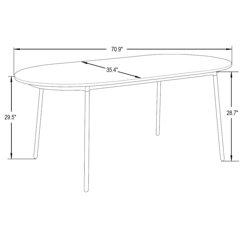 Ensemble de salle à manger 7 pièces en acier noir avec 6 chaises et table Collection Tule de LeisureMod