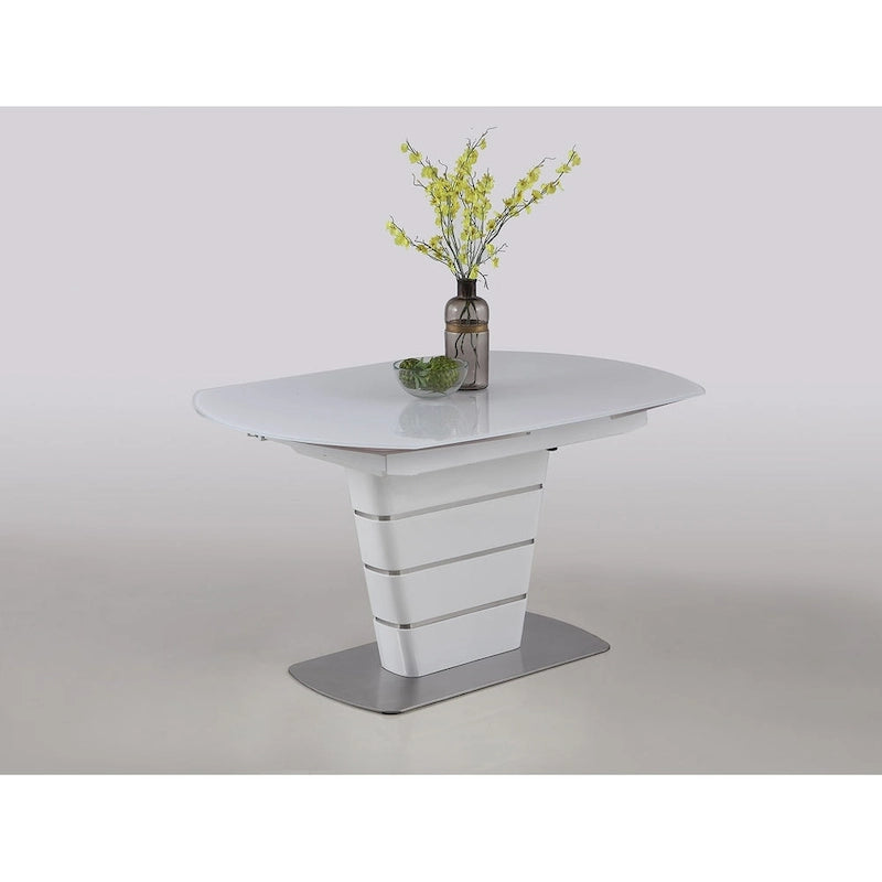 Ensemble de salle à manger 5 pièces en verre Starphire Somette Charlie Blanc