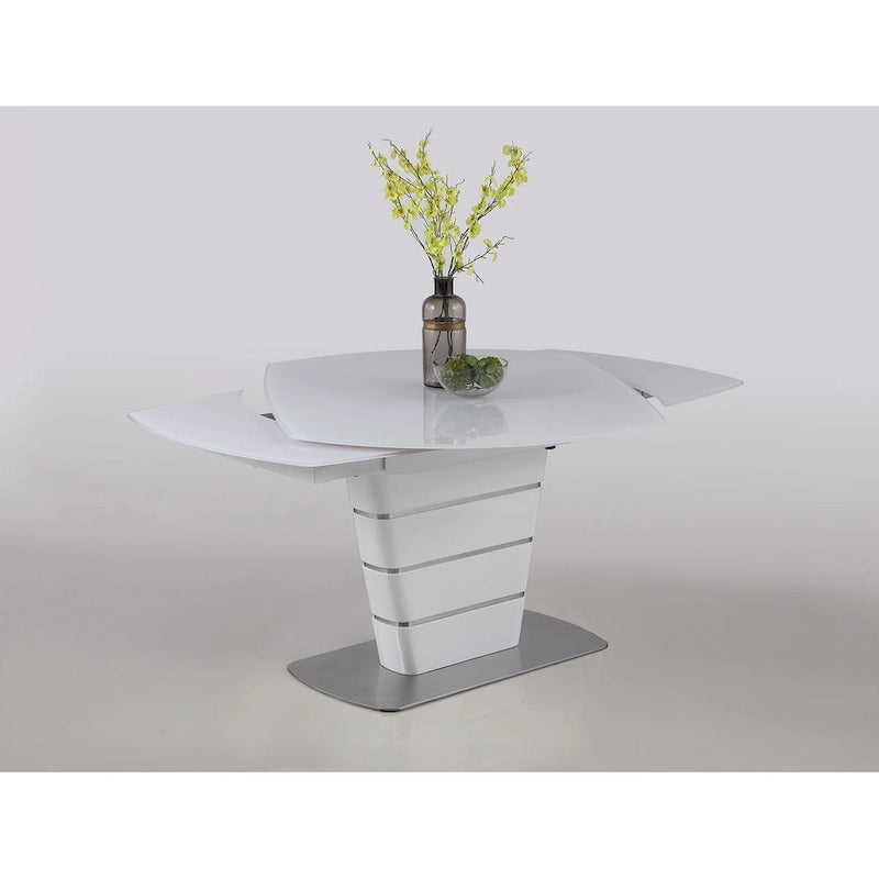 Ensemble de salle à manger 5 pièces en verre Starphire Somette Charlie Blanc