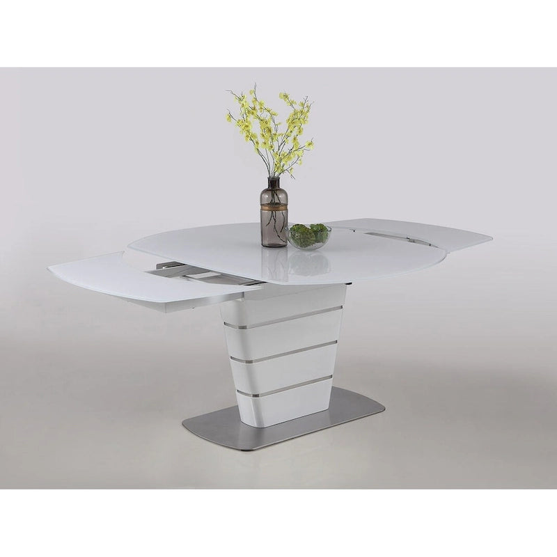 Ensemble de salle à manger 5 pièces en verre Starphire Somette Charlie Blanc