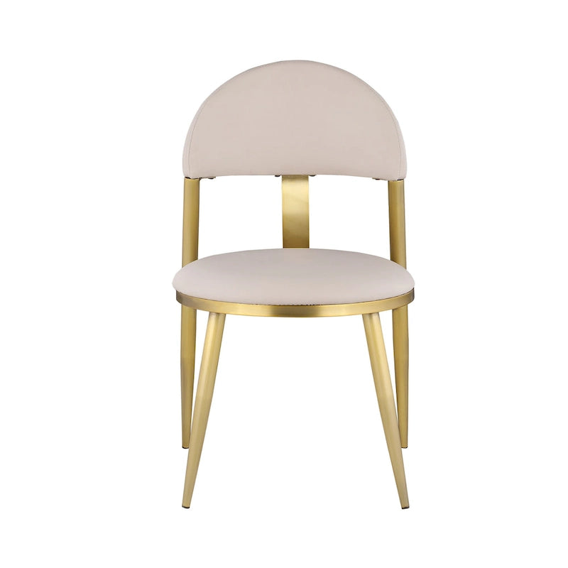 Ensemble de salle à manger marbré Kona Somette avec chaises taupe et or