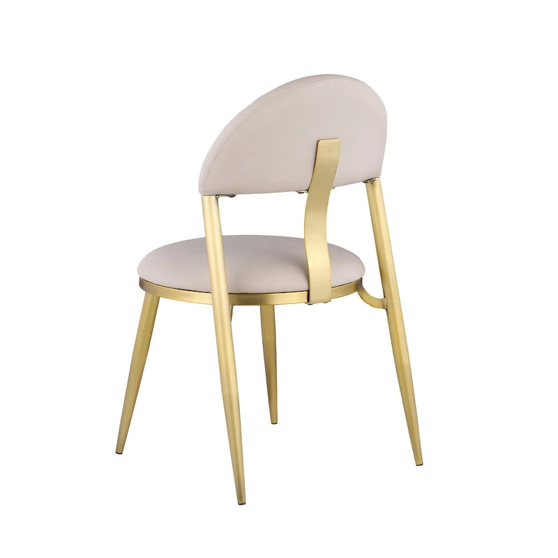 Ensemble de salle à manger marbré Kona Somette avec chaises taupe et or