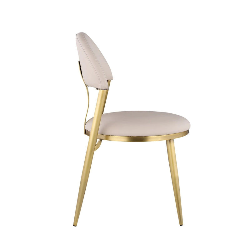 Ensemble de salle à manger marbré Kona Somette avec chaises taupe et or