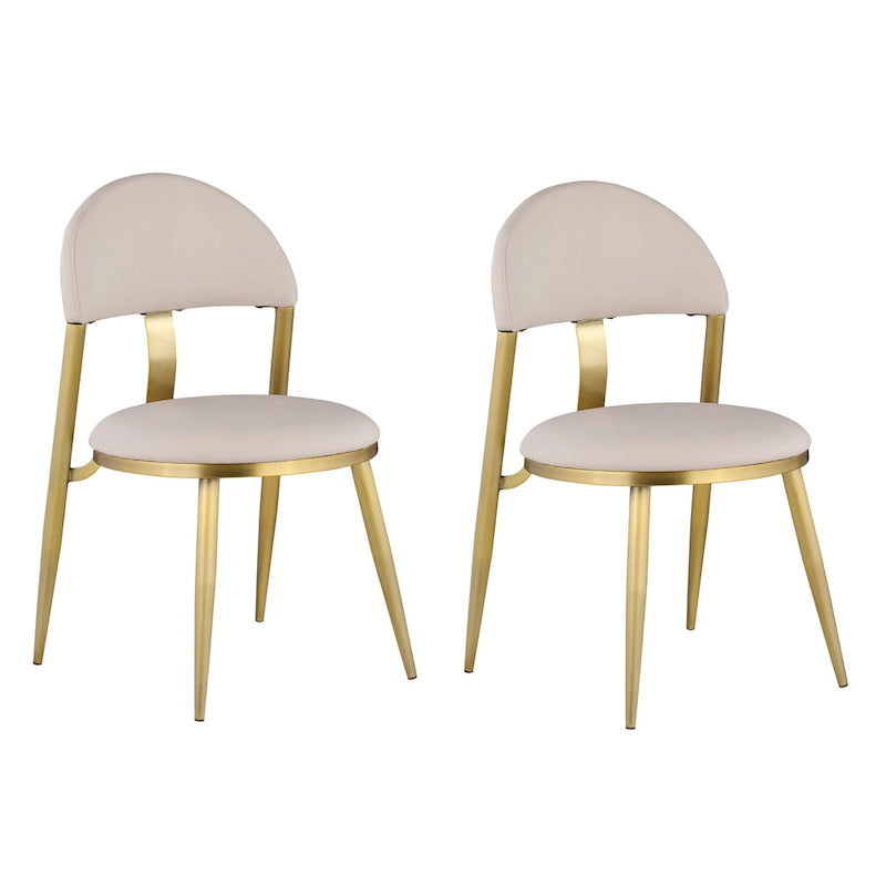 Ensemble de salle à manger marbré Kona Somette avec chaises taupe et or