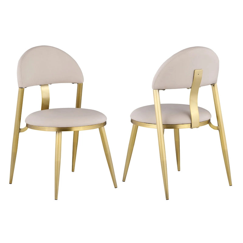 Ensemble de salle à manger marbré Kona Somette avec chaises taupe et or