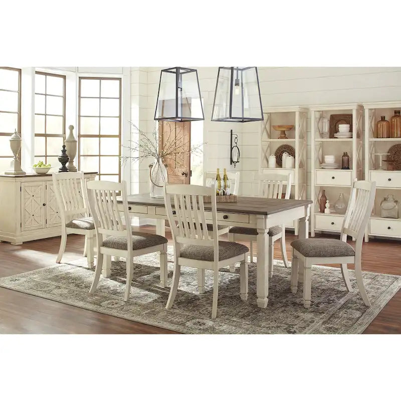 Signature Design by Ashley Bolanburg Antique White / Brown 7-Piece Dining Package