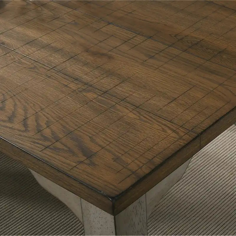 Ensemble de salle à manger Roundhill Furniture Breda en bois finition gris antique et chêne foncé, table et six chaises
