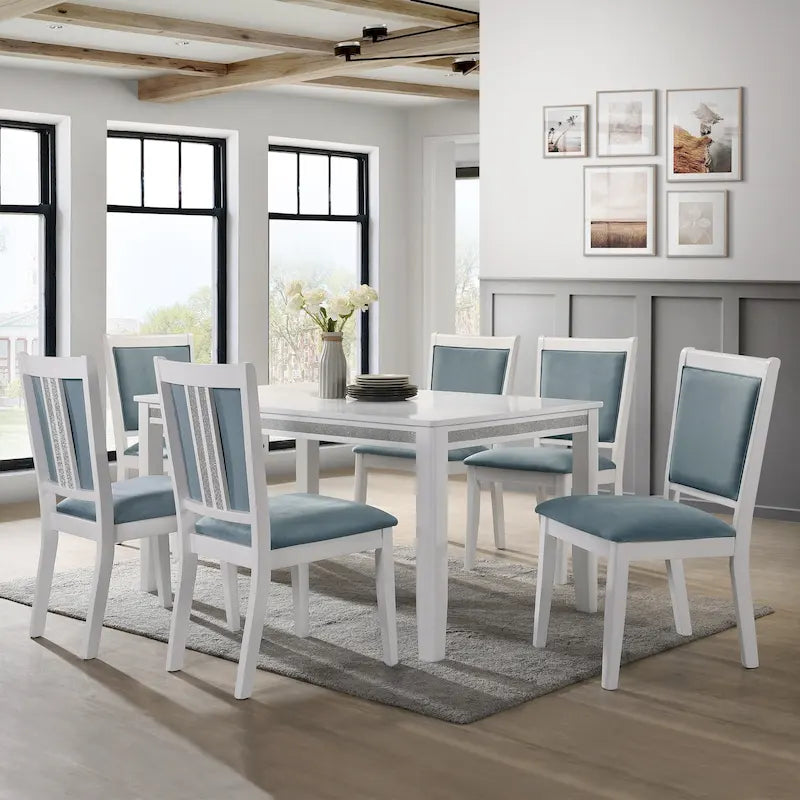 Ensemble de salle à manger 7 pièces CraftPorch Luxurious Crystal Diamond Strip