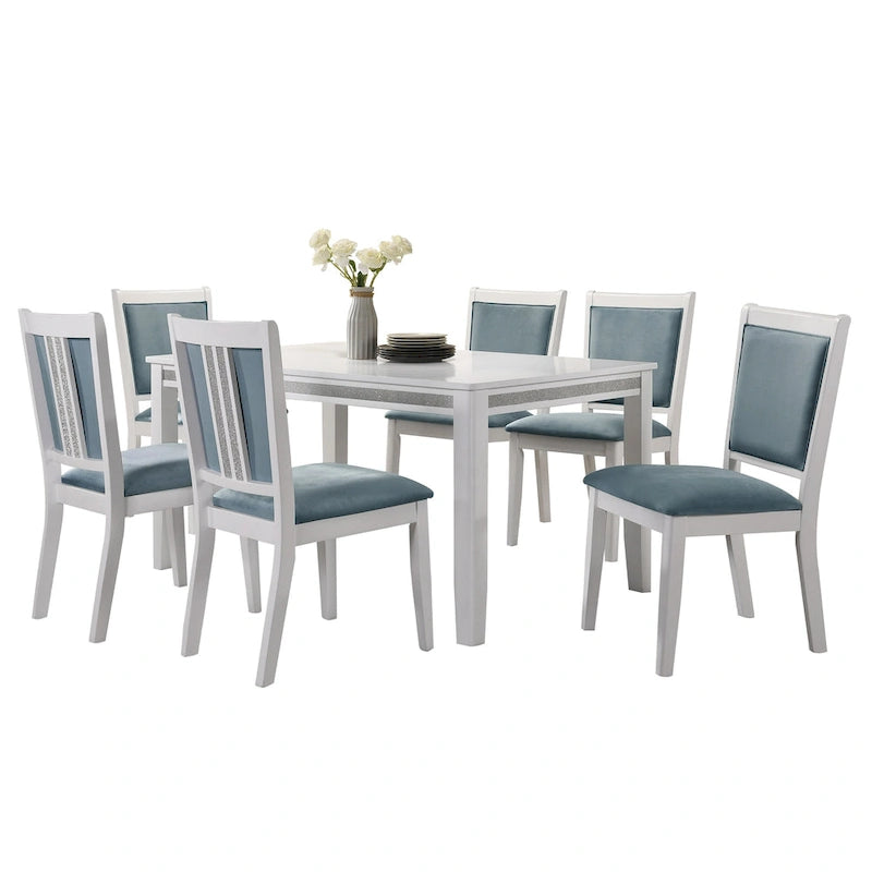 Ensemble de salle à manger 7 pièces CraftPorch Luxurious Crystal Diamond Strip