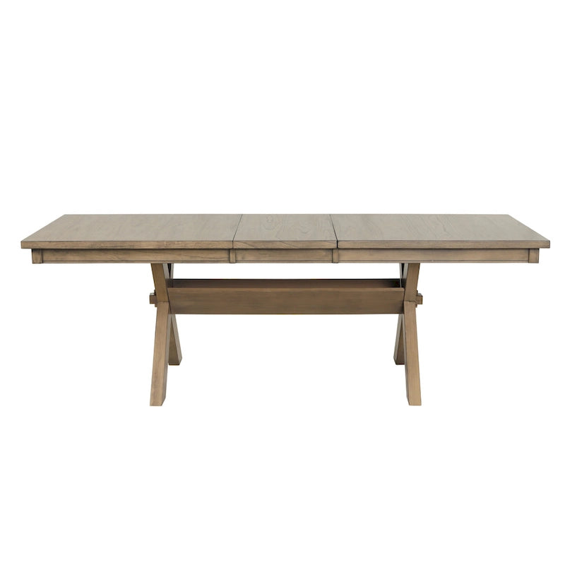 Ensemble de salle à manger 6 pièces Roundhill Furniture Raven Wood, table avec 4 chaises et banc, pin glacé marron
