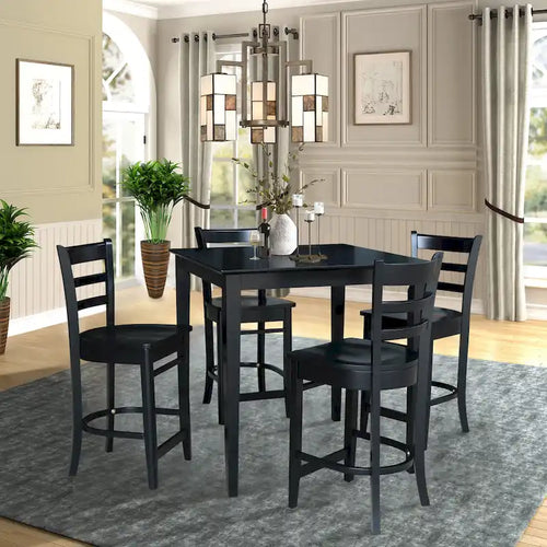 36 x 36 Counter Height Table with 4 Stools - 5 Piece Set