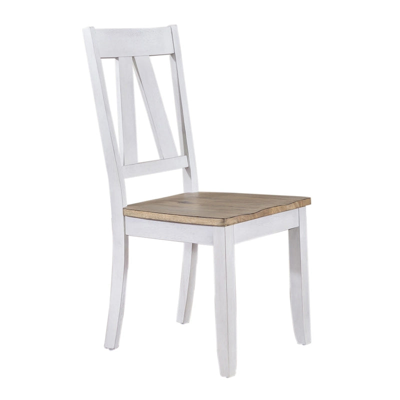 Ensemble de 7 meubles de table à tréteaux Lindsey Farm, blanc vieilli et grès