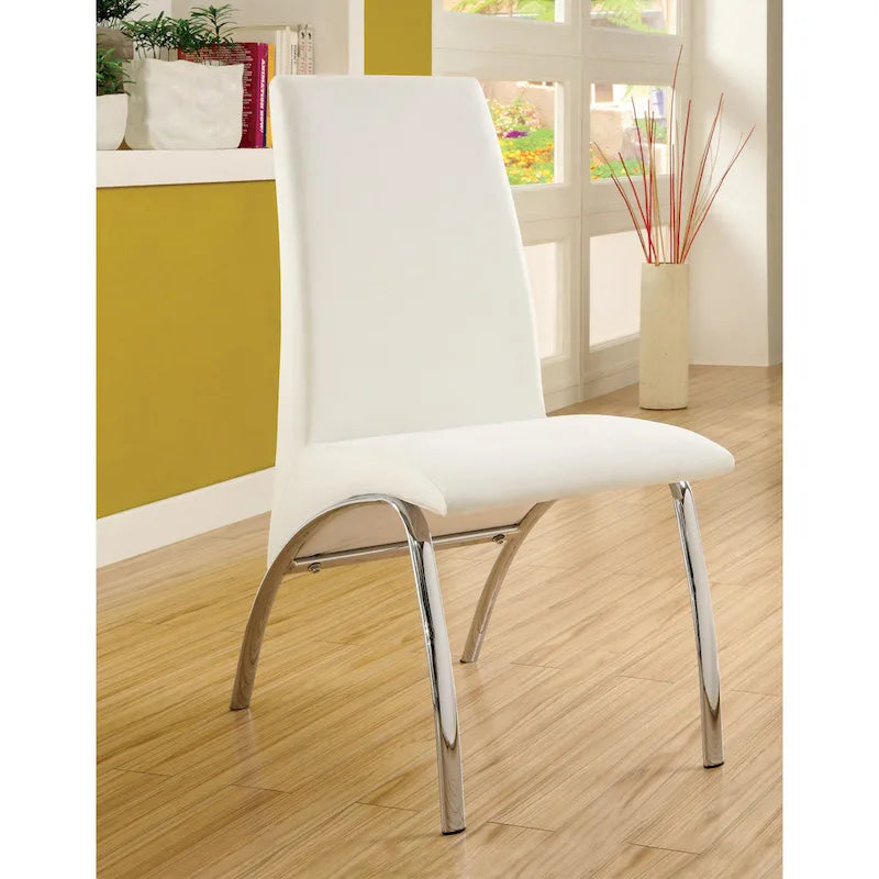 Ensemble de salle à manger 7 pièces Nole moderne en similicuir noir avec piédestal par Furniture of America