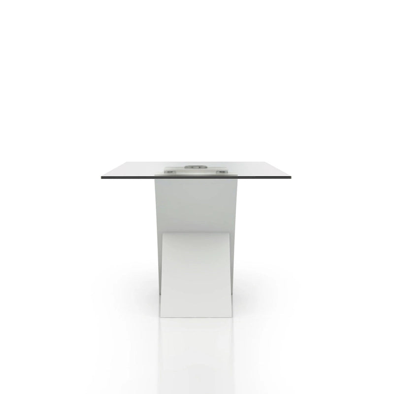 Ensemble de salle à manger 7 pièces Nole moderne en similicuir noir avec piédestal par Furniture of America
