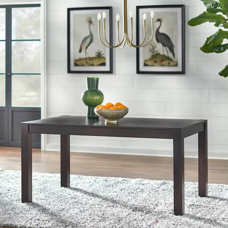 Ensemble de salle à manger 6 pièces Simple Living Annie Espresso, en hévéa gris et tissu, avec banc