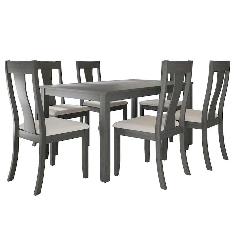 Ensemble de salle à manger en bois 7 pièces style vintage CraftPorch
