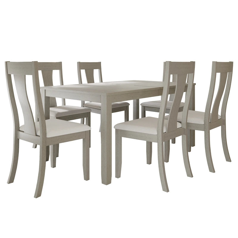 Ensemble de salle à manger en bois 7 pièces style vintage CraftPorch