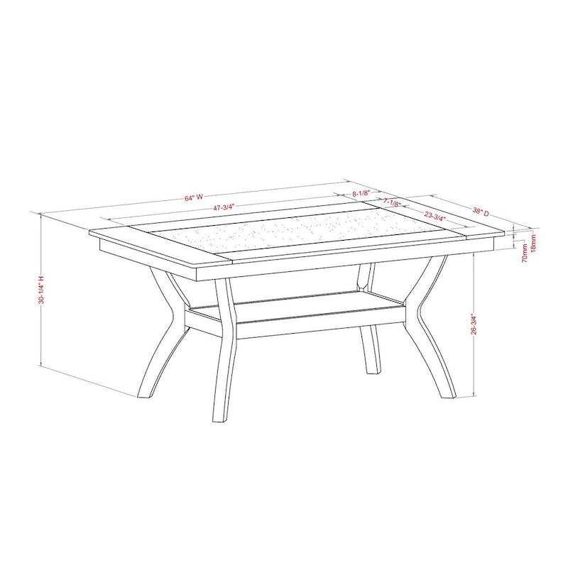 Ensemble de salle à manger 7 pièces avec table de rangement Dionne de Furniture of America